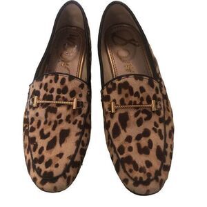 Sam Edelman Lior Leopard Calf Hair‎ Horse bit Loafers  Size 5